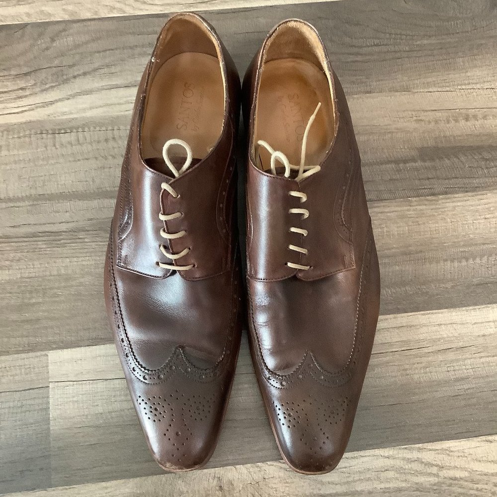 Santos by Carlos Santos Leather Shoes Men's Size uk 12 Brown Pointed Toe Oxford